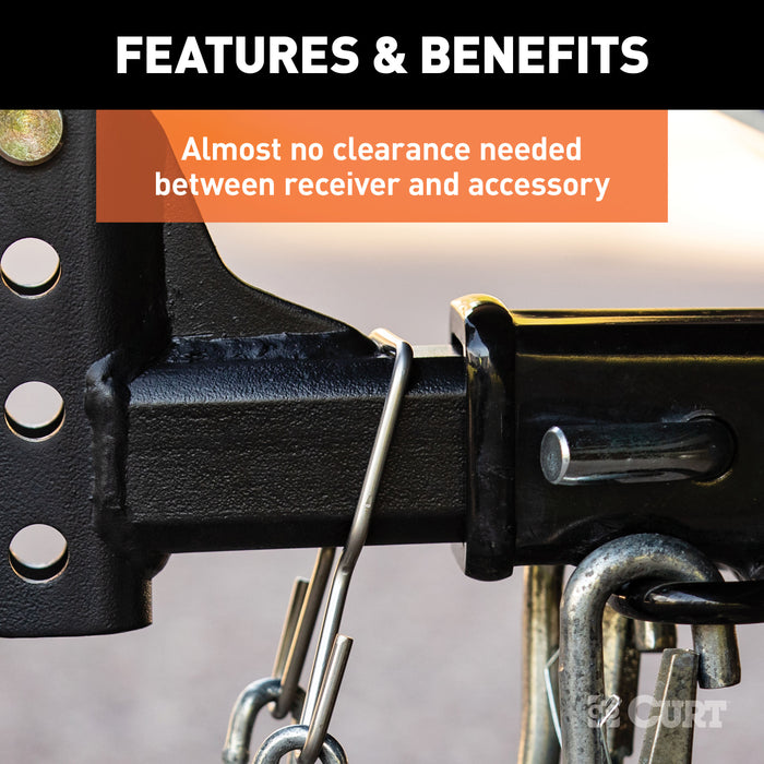 CURT 45807 Trailer Safety Chain Holder Bracket (2in. Shank) - Truck Part Superstore