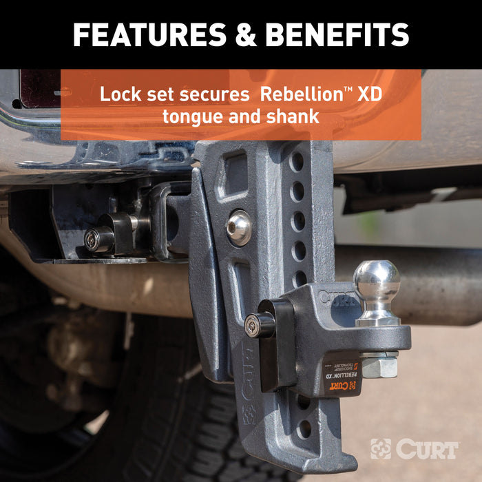 CURT 45932 CURT 45932 Rebellion XD Tongue and Hitch Lock Set; 2 or 2-1/2-Inch Receiver - Truck Part Superstore