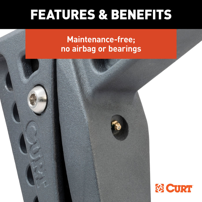 CURT 45951 Rebellion XD Adjustable Cushion Hitch (2in. Shank; 2in.; 2-5/16in. Balls; 15K) - Truck Part Superstore