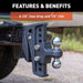 CURT 45951 Rebellion XD Adjustable Cushion Hitch (2in. Shank; 2in.; 2-5/16in. Balls; 15K) - Truck Part Superstore