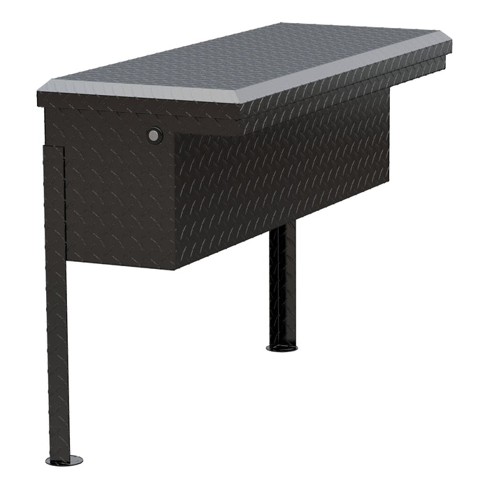UWS TBSM-36-LP-BLK Gloss Black Aluminum 36in. Truck Side Tool Box; Low Profile (LTL Shipping Only) - Truck Part Superstore