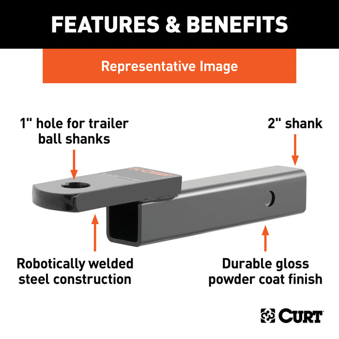 CURT 45010 Class 3 Ball Mount (2in. Shank; 7;500 lbs.; 2in. Drop; 8-1/4in. Long) - Truck Part Superstore