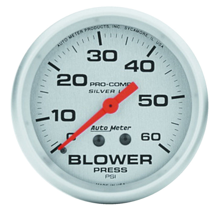 AutoMeter 4602 GAUGE; BLOWER PRESS; 2 5/8in.; 60PSI; LIQUID FILLED MECH; ULTRA-LITE - Truck Part Superstore