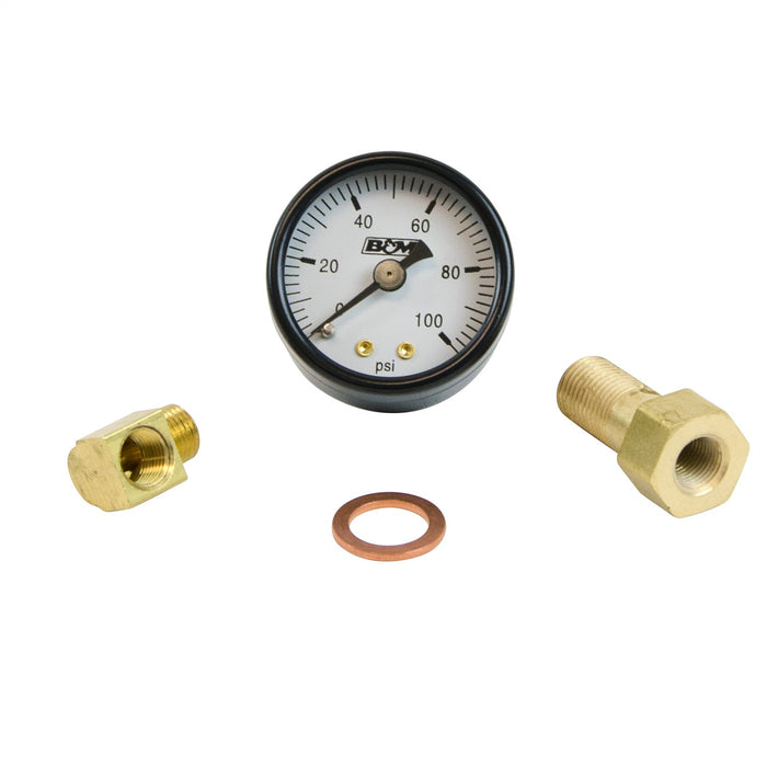 B&M 46054 Fuel Pressure Gauge Set; 1.65 in. H/1.65 in. W/1.80in. D; Analog; Up To 100 PSI; - Truck Part Superstore