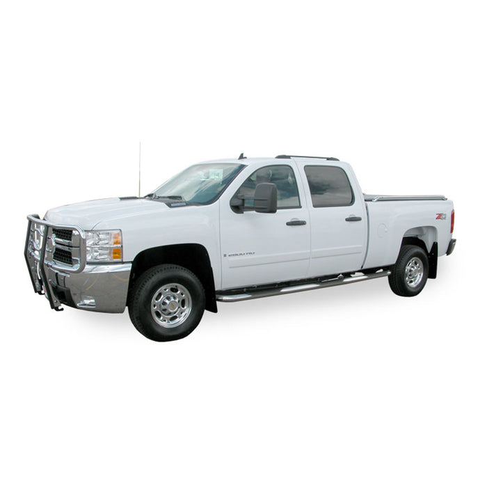 Luverne 460718 LUVERNE 460718 Round Nerf Bars (3 Inch Tubular Polished Stainless Steel)-1 Pair - Truck Part Superstore