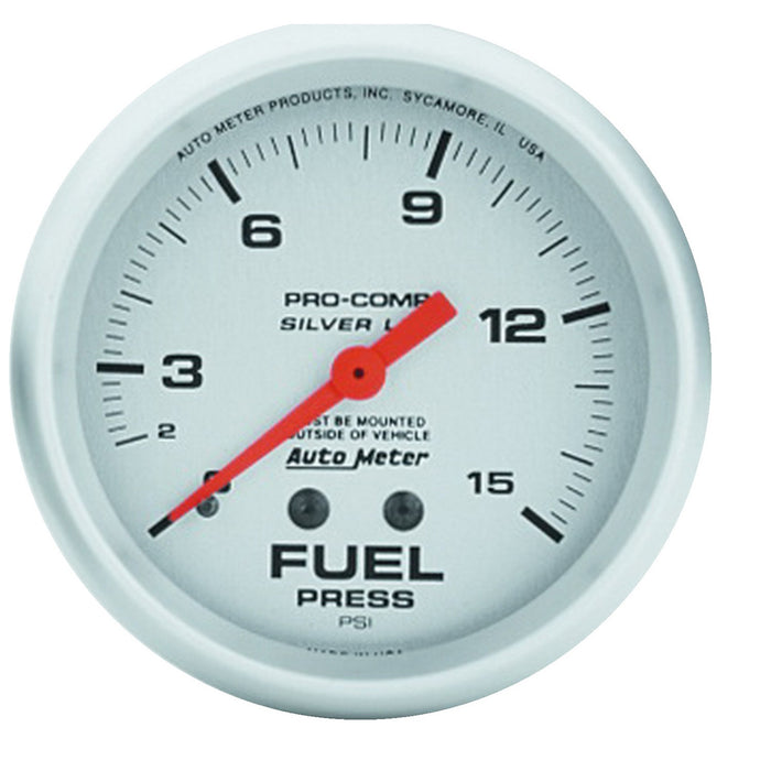 AutoMeter 4611 GAUGE; FUEL PRESS; 2 5/8in.; 15PSI; LIQUID FILLED MECH; ULTRA-LITE - Truck Part Superstore