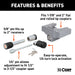 CURT 23086 Hitch/Coupler Lock Set (2in. Receiver; 1/2in. to 2-1/2in. Latch; 1-7/8in./2in. L - Truck Part Superstore