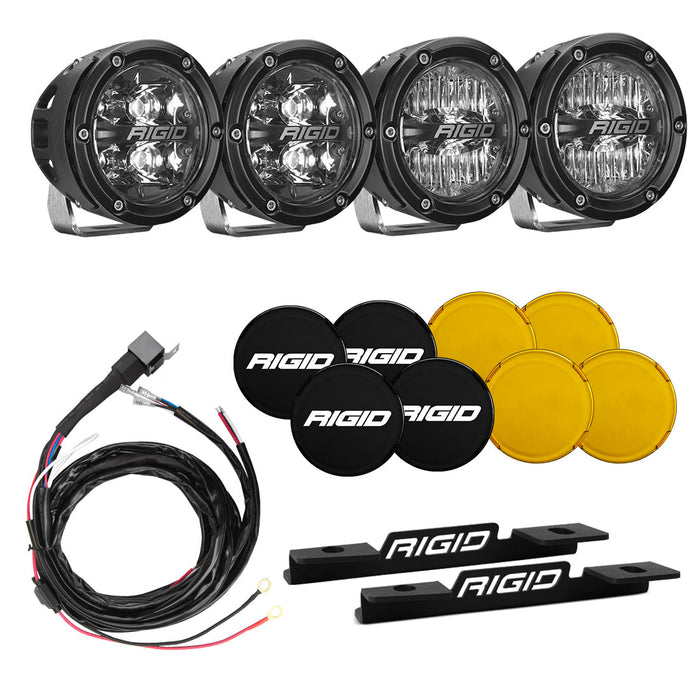 Rigid Industries 46722 2021-Present Ford Bronco A-Pillar Light Kit with a set of 360 Spot and a set 360 Drive Lights RIGID Industries - Truck Part Superstore