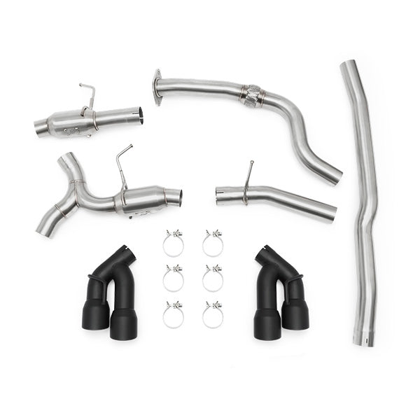 Mishimoto MMEXH-CAM4-16QTPBK Quad Tip Pro Cat-Back Exhaust, fits Chevrolet Camaro 2.0T 2016+ - Truck Part Superstore
