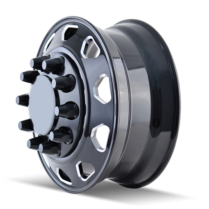 IONBILT IB02-24810MF IB02 (IB02) FRONT BLACK/MILLED SPOKES 24.5X8.25 10x285.75 168MM 220.1MM - Truck Part Superstore