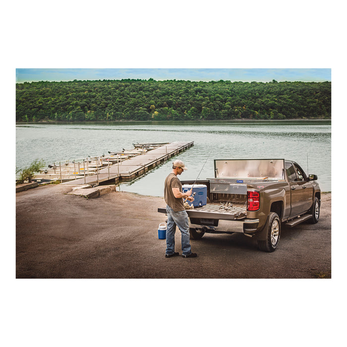 UWS TBS-72-LP-PH Aluminum 72in. Truck Tool Box with Low Profile; Pull Handles (LTL Shipping Only) - Truck Part Superstore