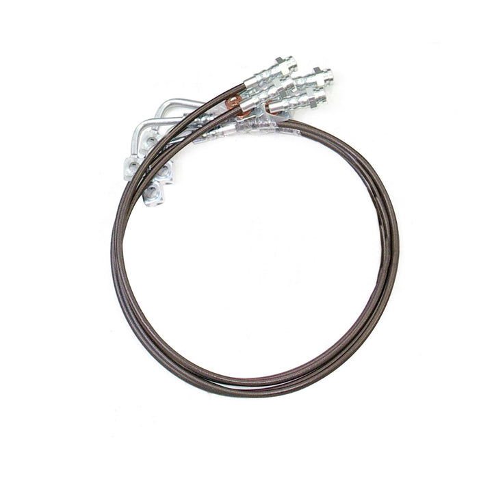 ReadyLift 47-6445 Brake Line; Front And Rear; Braided Stainless Steel; 6 in. Length; - Truck Part Superstore
