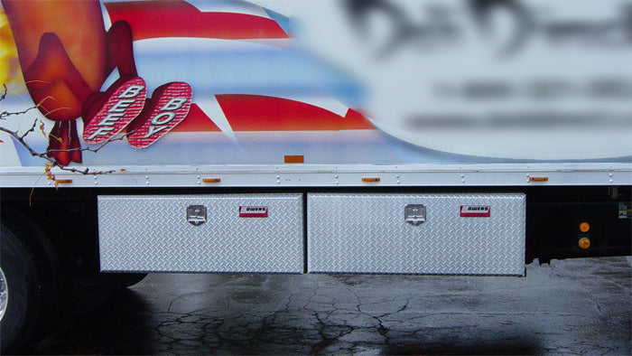 Owens Products 47003 Truck Tool Box Garrison Series Underbody Chest / 48 Inch / Diamond Tread Aluminum / Bright Polished / Owens Products - Truck Part Superstore