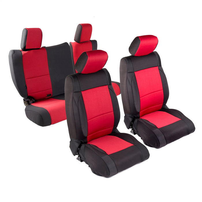 Smittybilt 471830 Neoprene Seat Cover 2007 Wrangler JK 4 DR Set Front/Rear Red Smittybilt - Truck Part Superstore