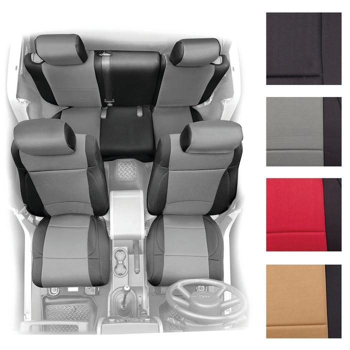 Smittybilt 471830 Neoprene Seat Cover 2007 Wrangler JK 4 DR Set Front/Rear Red Smittybilt - Truck Part Superstore