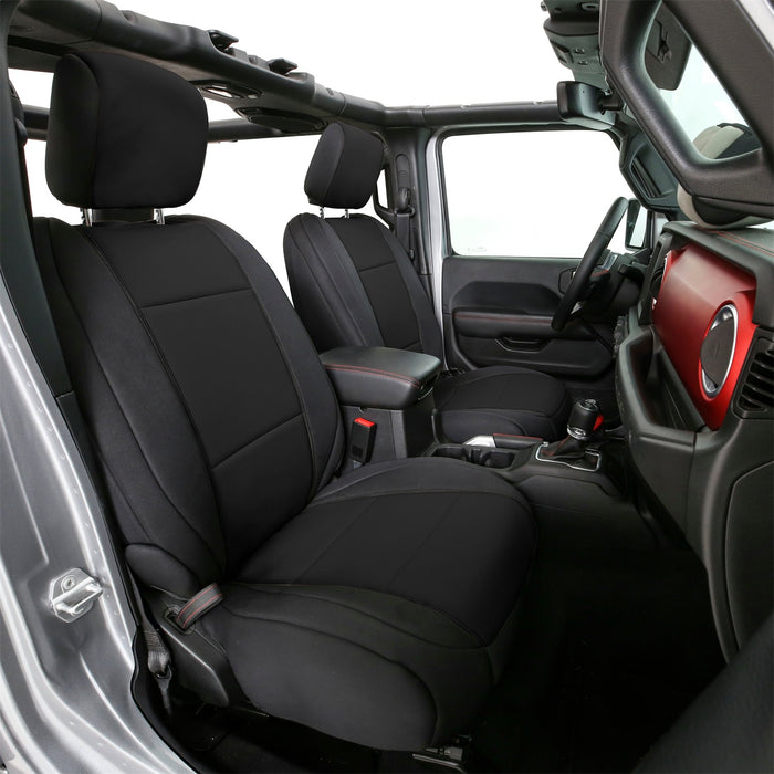 Smittybilt 472101 Jeep JL Neoprene Front and Rear Seat Cover Set Wrangler JL 4-Door Black/Black Smittybilt - Truck Part Superstore