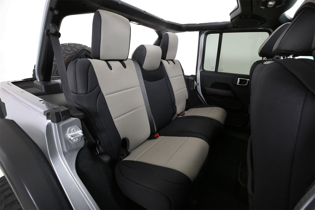 Smittybilt 472122 Jeep JL Neoprene Front and Rear Seat Cover Set Wrangler JL 4-Door Black/Gray Smittybilt - Truck Part Superstore