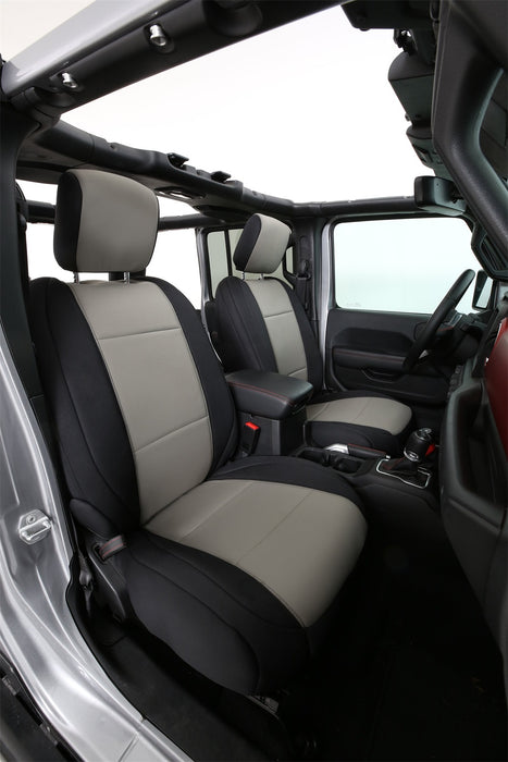 Smittybilt 472122 Jeep JL Neoprene Front and Rear Seat Cover Set Wrangler JL 4-Door Black/Gray Smittybilt - Truck Part Superstore