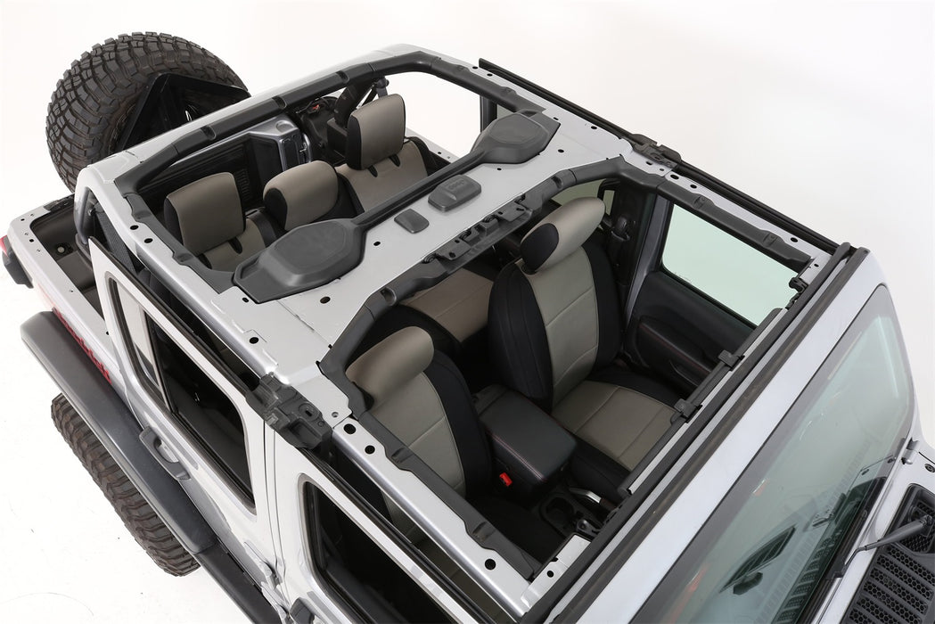 Smittybilt 472122 Jeep JL Neoprene Front and Rear Seat Cover Set Wrangler JL 4-Door Black/Gray Smittybilt - Truck Part Superstore