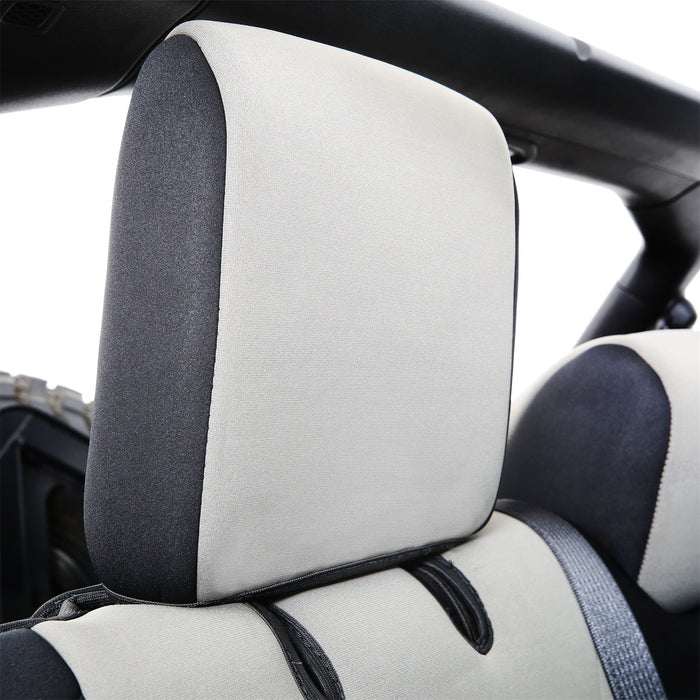 Smittybilt 472122 Jeep JL Neoprene Front and Rear Seat Cover Set Wrangler JL 4-Door Black/Gray Smittybilt - Truck Part Superstore