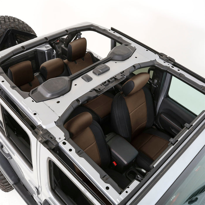Smittybilt 472125 Jeep JL Neoprene Front and Rear Seat Cover Set Wrangler JL 4-Door Black/Tan Smittybilt - Truck Part Superstore