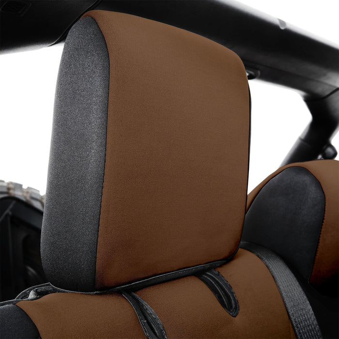 Smittybilt 472125 Jeep JL Neoprene Front and Rear Seat Cover Set Wrangler JL 4-Door Black/Tan Smittybilt - Truck Part Superstore