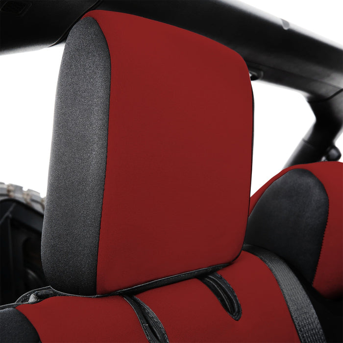 Smittybilt 472130 Jeep JL Neoprene Front and Rear Seat Cover Set Wrangler JL 4-Door Black/Red Smittybilt - Truck Part Superstore