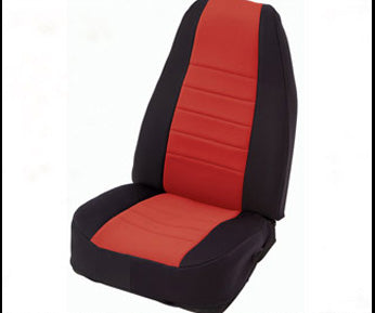 Smittybilt 47230 Neoprene Seat Cover Front Set 91-95 Wrangler YJ Black/Red Smittybilt - Truck Part Superstore