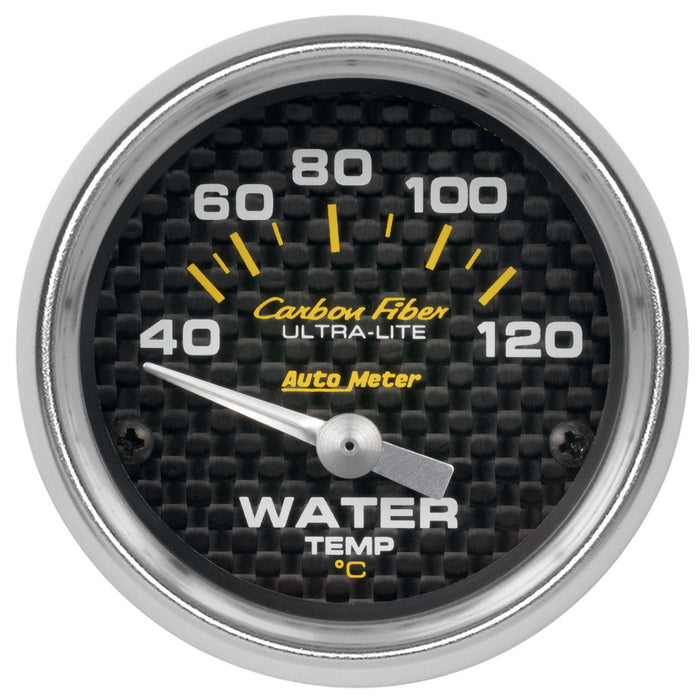 AutoMeter 4737-M GAUGE; WATER TEMP; 2 1/16in.; 40-120deg.C; ELECTRIC; CARBON FIBER - Truck Part Superstore