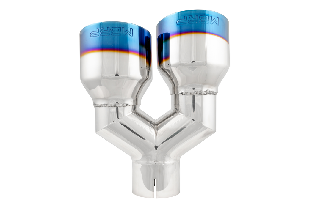 MBRP Exhaust T5177BE 2.5" Inlet Exhaust Tip. T304 Stainless Steel, Burnt End. - Truck Part Superstore