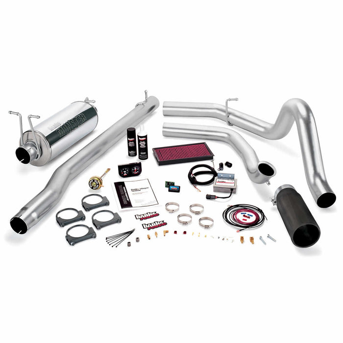 Banks Power 47518-B Stinger System; Single Exh; S/S-Black Tip-1999 Ford 7.3L F250/350; Man - Truck Part Superstore