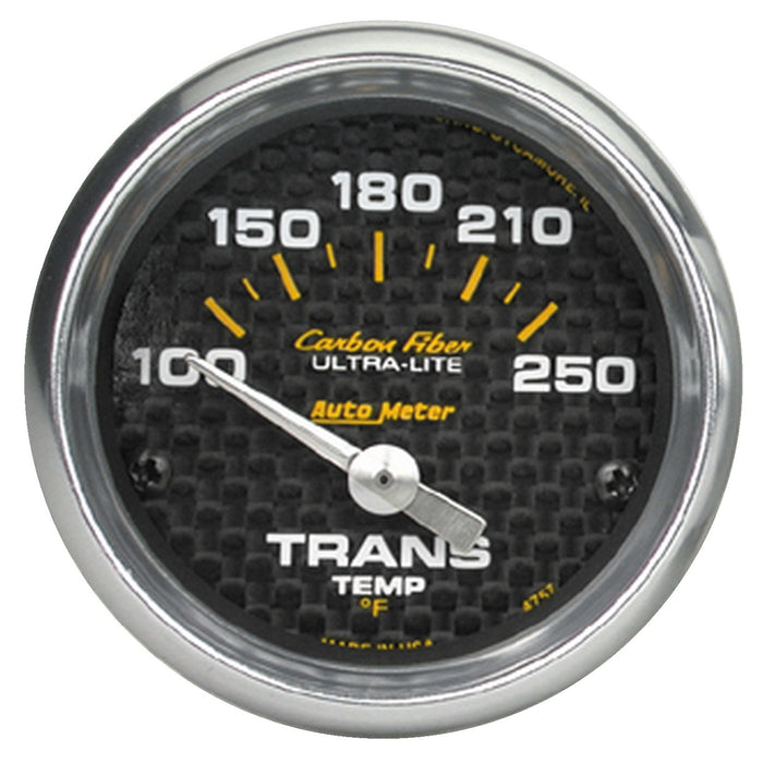 AutoMeter 4757 GAUGE; TRANSMISSION TEMP; 2 1/16in.; 100-250deg.F; ELECTRIC; CARBON FIBER - Truck Part Superstore