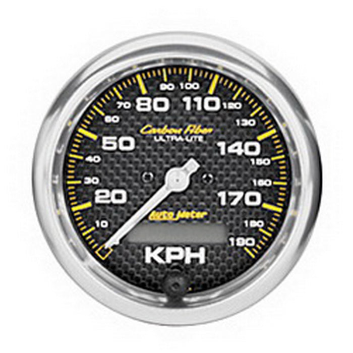 AutoMeter 4787-M GAUGE; SPEEDOMETER; 3 3/8in.; 190KM/H; ELEC. PROGRAMMABLE; CARBON FIBER - Truck Part Superstore
