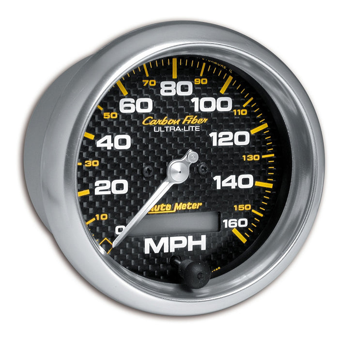 AutoMeter 4789 GAUGE; SPEEDOMETER; 3 3/8in.; 160MPH; ELEC. PROGRAMMABLE; CARBON FIBER - Truck Part Superstore
