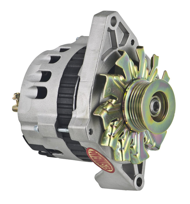 Powermaster Performance 47914 Alternator; CS130; Straight Mount; 140 Amp; 95 Idle; 6 Groove Pulley; Natural; - Truck Part Superstore