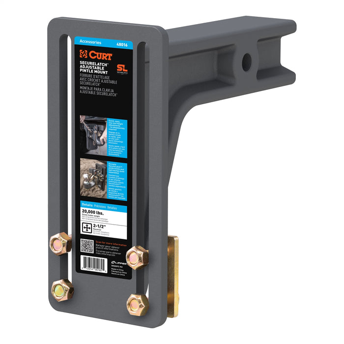 CURT 48016 SecureLatch Adjustable Pintle Mount - Truck Part Superstore