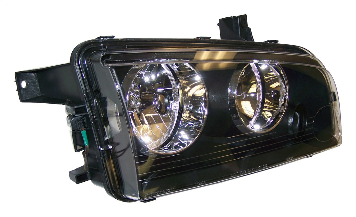 Crown Automotive Jeep Replacement 4806164AJ Head Light Assembly; Right; w/Halogen Lamps; Black Bezel; Incl. Bulbs/Harness; - Truck Part Superstore