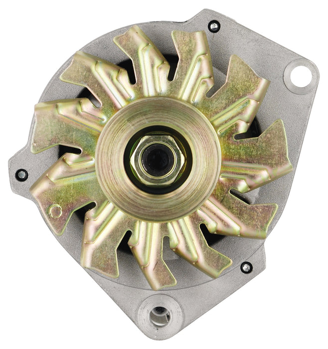 Powermaster Performance 8114 Alternator; CS130; Saddle Mount; 105 Amp; 85 Idle; 6 Groove Pulley; Natural; - Truck Part Superstore
