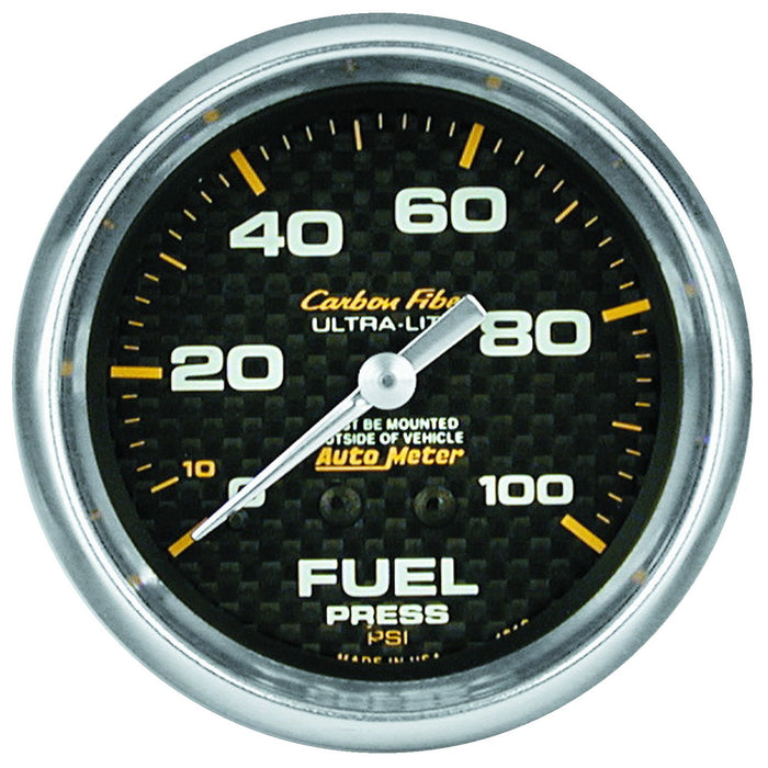 AutoMeter 4811 GAUGE; FUEL PRESSURE; 2 5/8in.; 15PSI; MECHANICAL; CARBON FIBER - Truck Part Superstore