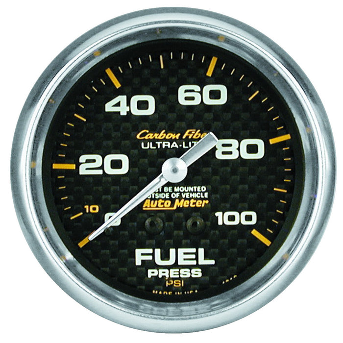AutoMeter 4812 GAUGE; FUEL PRESSURE; 2 5/8in.; 100PSI; MECHANICAL; CARBON FIBER - Truck Part Superstore