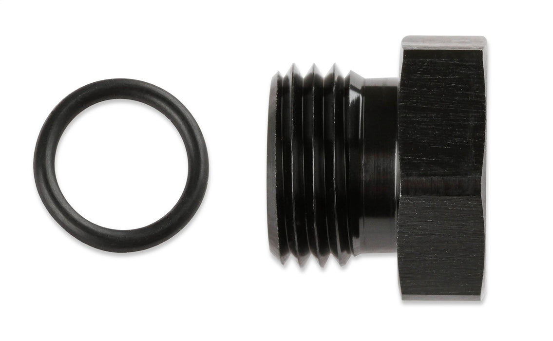 Mr Gasket 481408-BL Port Plug; 3/4-16 Male O-Ring [8 AN]; Incl. O-Ring; 1 pcs.; Anodized Black; - Truck Part Superstore