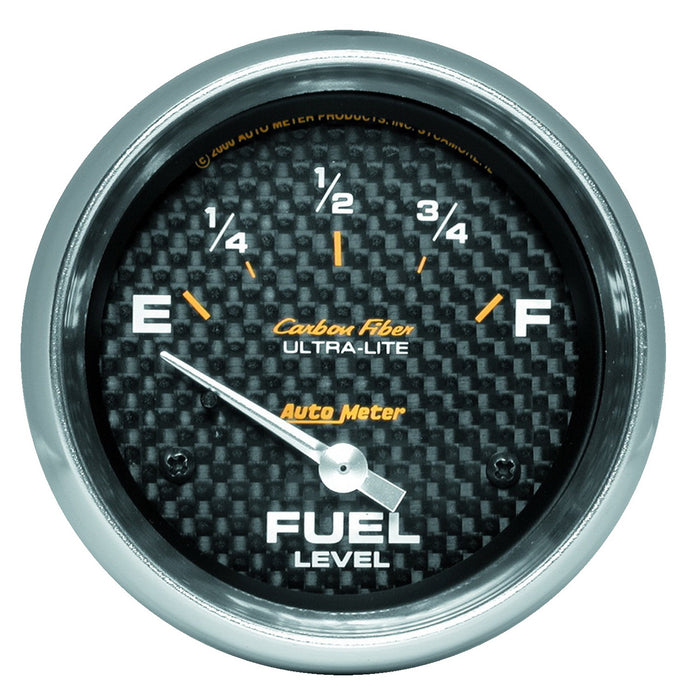 AutoMeter 4816 GAUGE; FUEL LEVEL; 2 5/8in.; 240OE TO 33OF; ELEC; CARBON FIBER - Truck Part Superstore