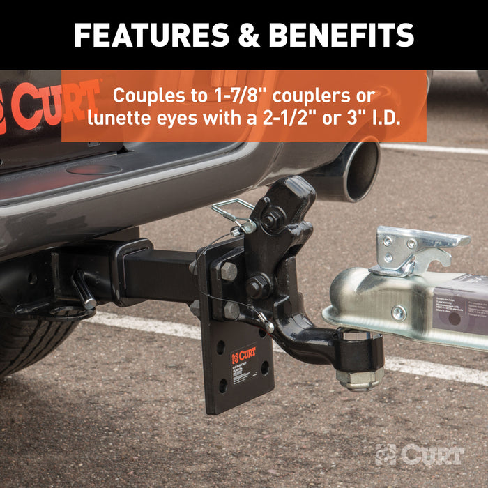 CURT 48180 CURT 48180 Pintle Hitch with 1-7/8-Inch Trailer Ball; 16;000 lbs; Mount Required - Truck Part Superstore