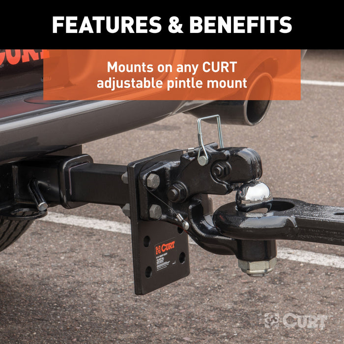 CURT 48190 CURT 48190 Pintle Hitch with 2-Inch Trailer Ball; 16;000 lbs; Mount Required - Truck Part Superstore