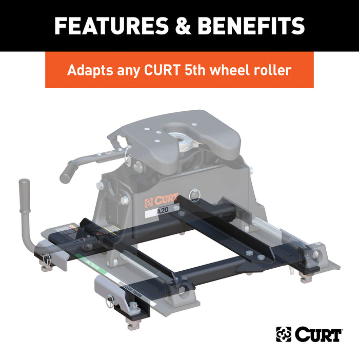 CURT 16023 Puck System 5th Wheel Roller Adapter; 20K; Select Silverado; Sierra; 6.5ft. Bed - Truck Part Superstore