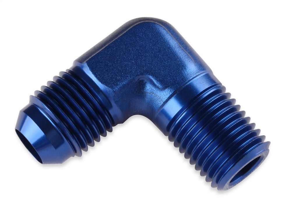 Mr Gasket 482204 Adapter Fitting; 90 Degree; -4 AN Male to 1/8 in. NPT; Anodized Blue; - Truck Part Superstore