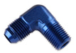 Mr Gasket 482206 Adapter Fitting; 90 Degree; -6 AN Male to 1/4 in. NPT; Anodized Blue; - Truck Part Superstore