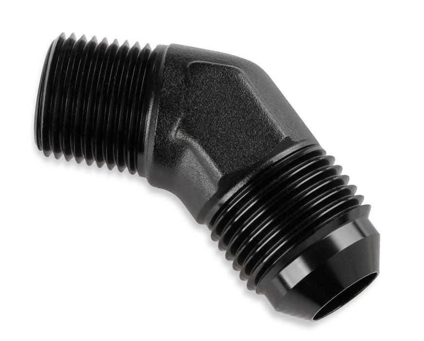 Mr Gasket 482307-BL Adapter Fitting; 45 Degree; -8 AN Male To 1/4 in. NPT Male; Anodized Black; - Truck Part Superstore