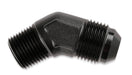 Mr Gasket 482312-BL NPT Adapter; 45 Degree; -12AN Male to 3/4 in. NPT Male; Anodized Black; - Truck Part Superstore
