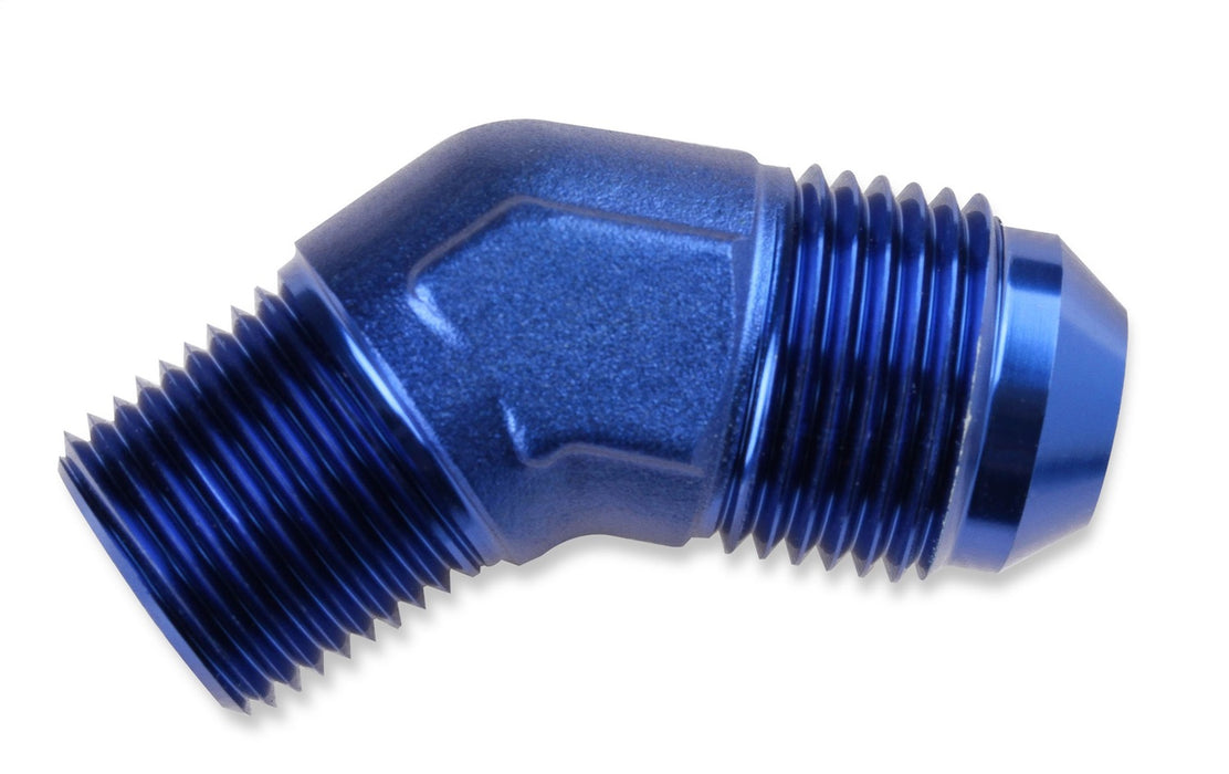 Mr Gasket 482344 NPT Adapter; 45 Degree; -4AN Male to 1/4 NPT Male; Anodized Blue; - Truck Part Superstore